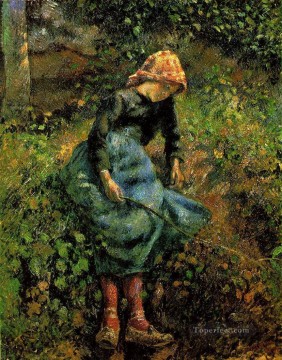 棒を持つ少女 1881年 カミーユ・ピサロ Oil Paintings